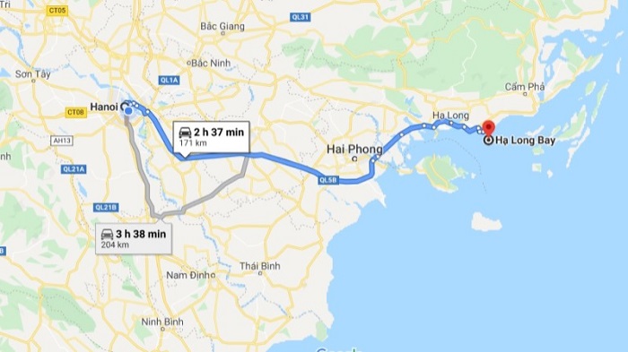 hanoi halong bay travel road go to halong bay from hanoi road map to go to halong bay