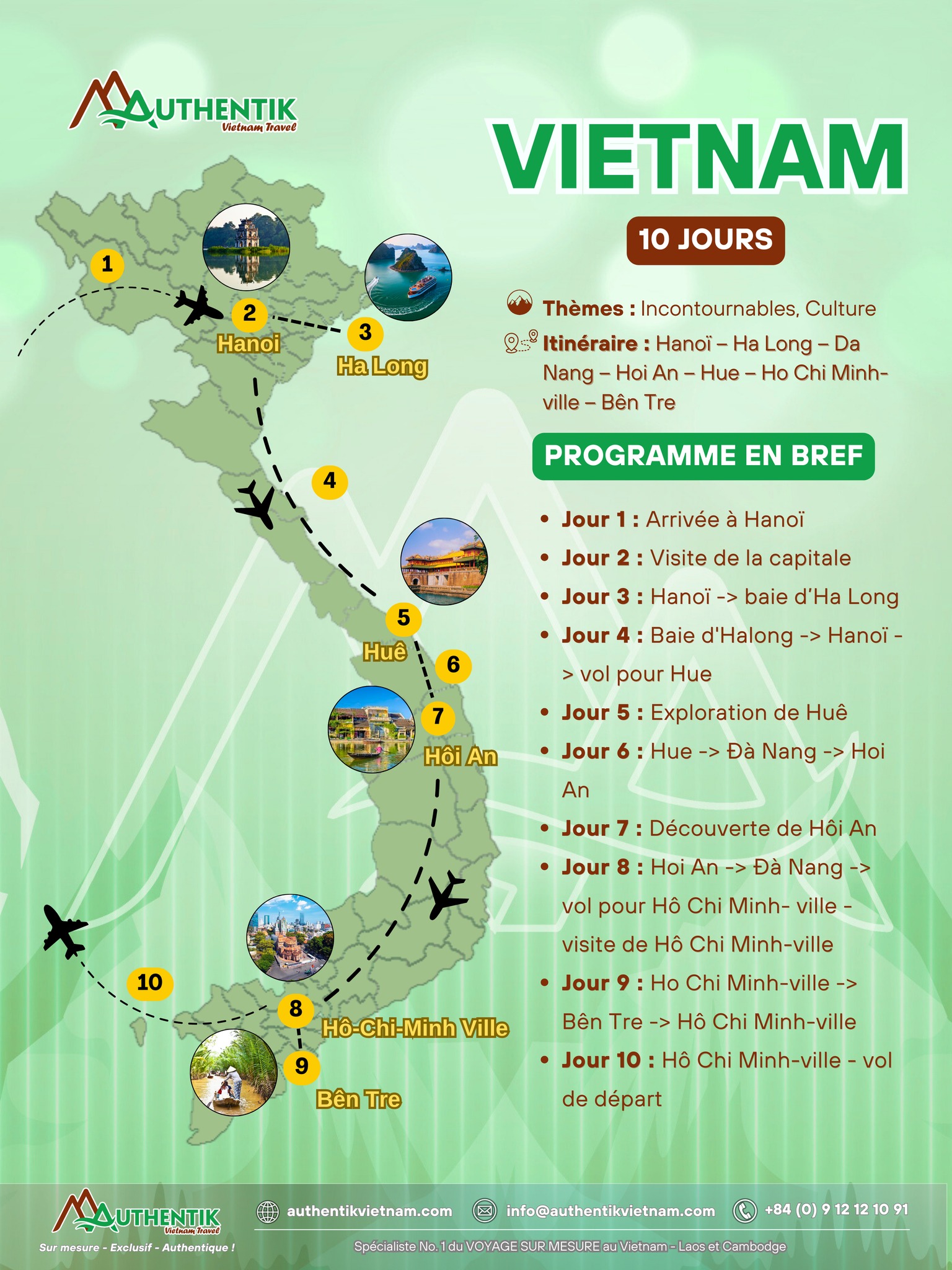 Travel itinerary for a 10-day Trip to Vietnam, curated by Authentik Vietnam