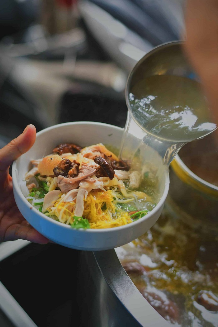 Bun thang culinary speciality of Hanoi the broth