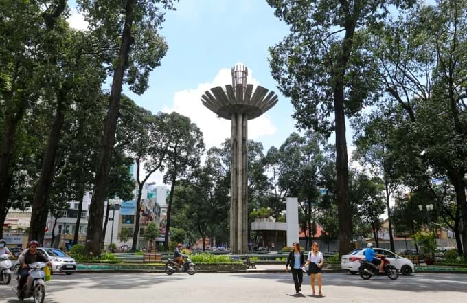 French architecture in Saigon lake today