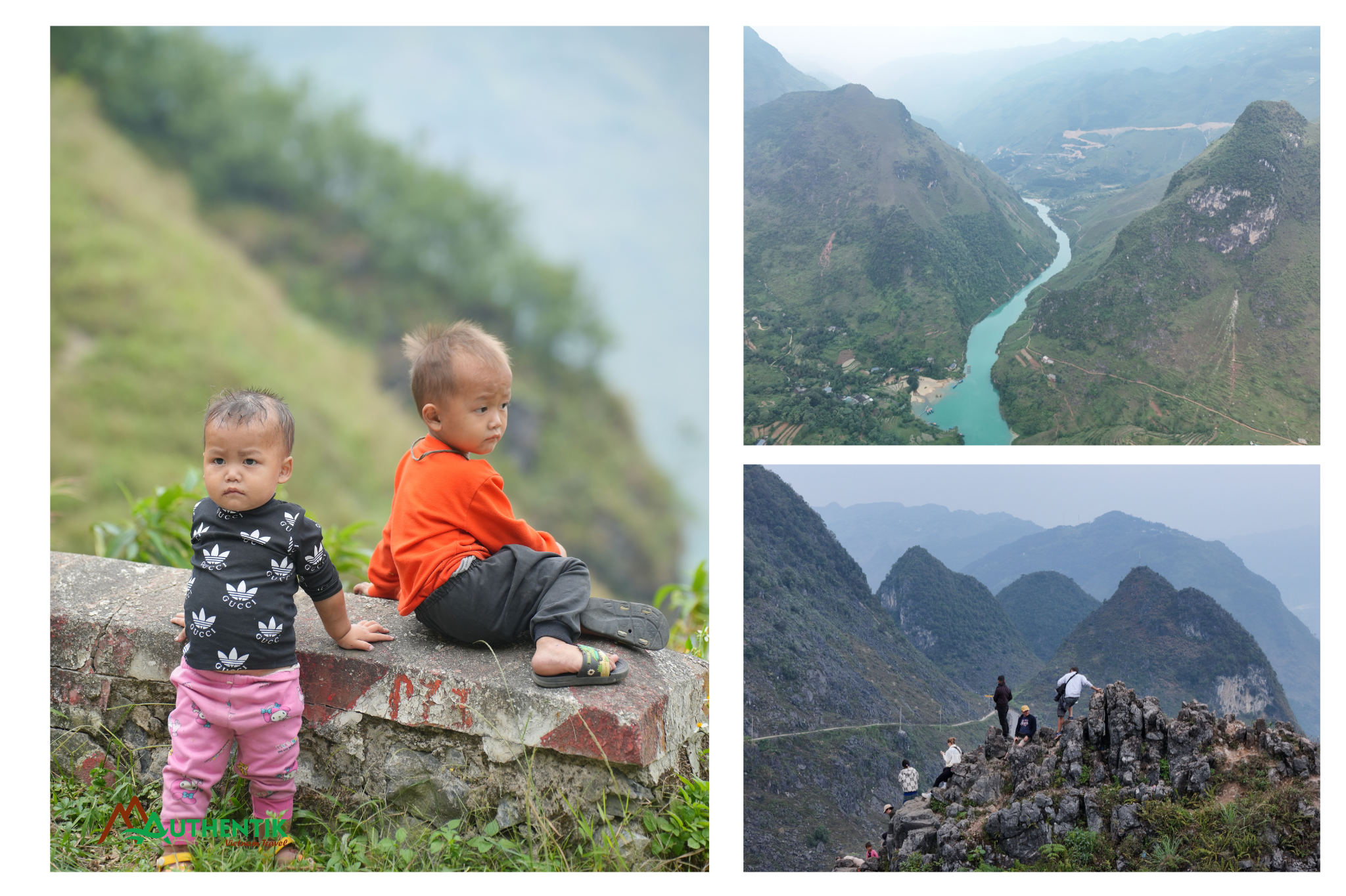 Ma Pi Leng Pass overlooking the emerald green Nho Que River in Ha Giang, Northeast Vietnam