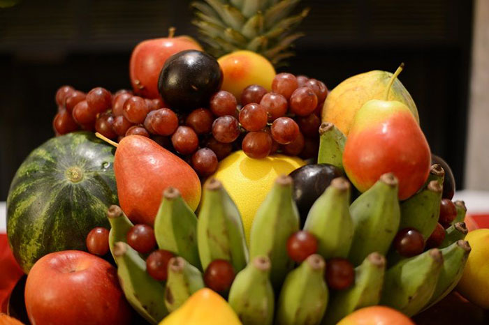 Preparations for vietnamese new year plate of fruits