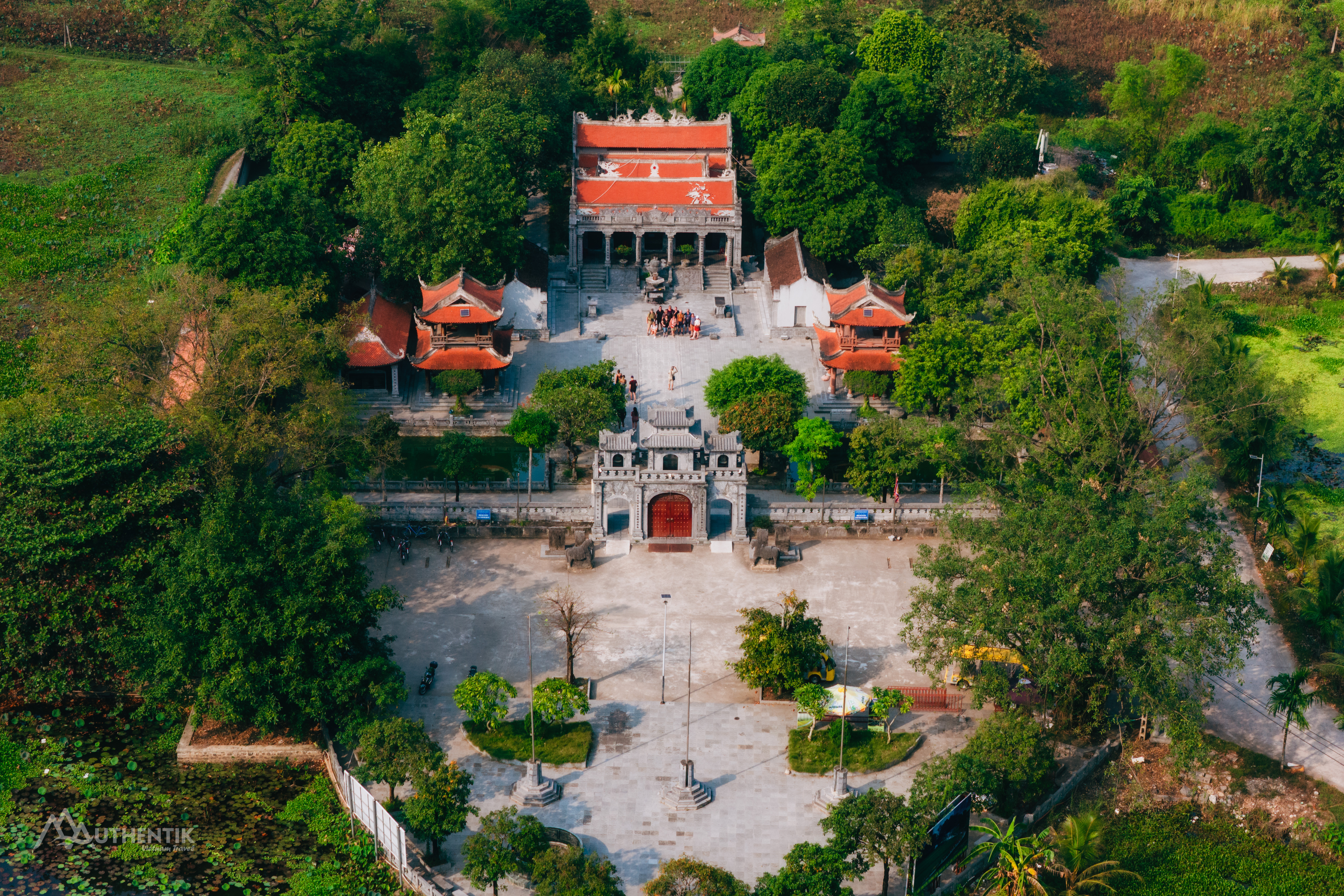 Peaceful Thai Vi Temple in Tam Coc area Ninh Binh Vietnam