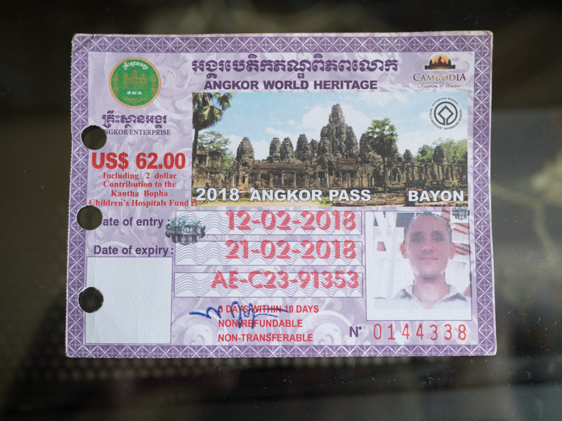 Angkor Pass, Angkor wat ticket, cambodia