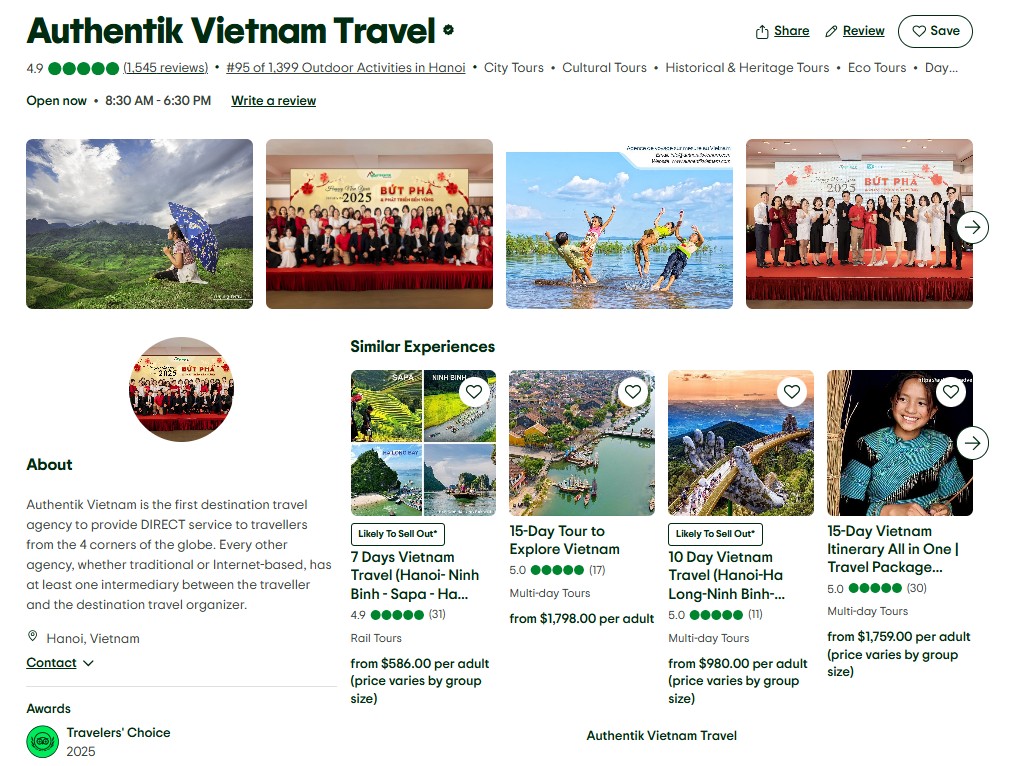 Authentik Vietnam on Tripadvisor