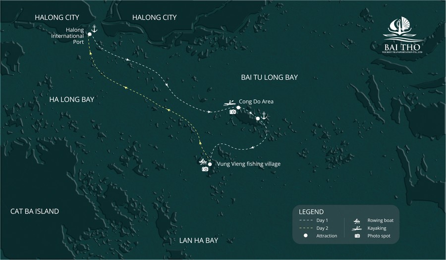 bai tu long bay map, how to choose ha long bay cruise