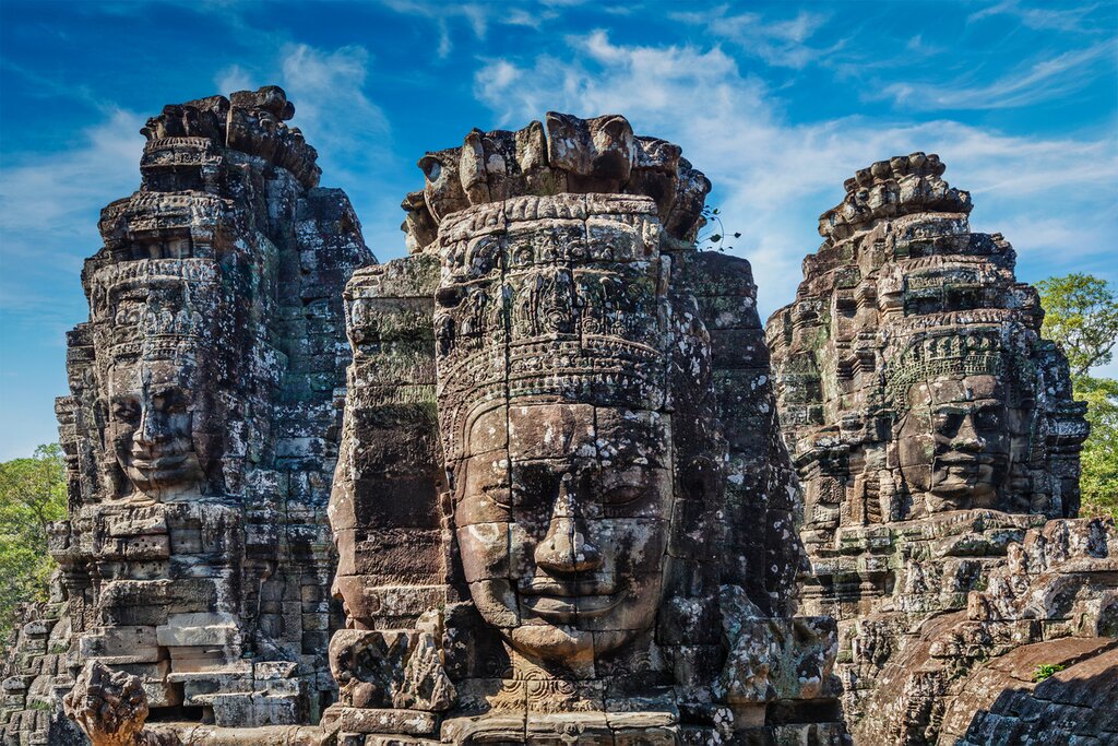 bayon temple, angkor complex, angkor in siem reap, cambodia