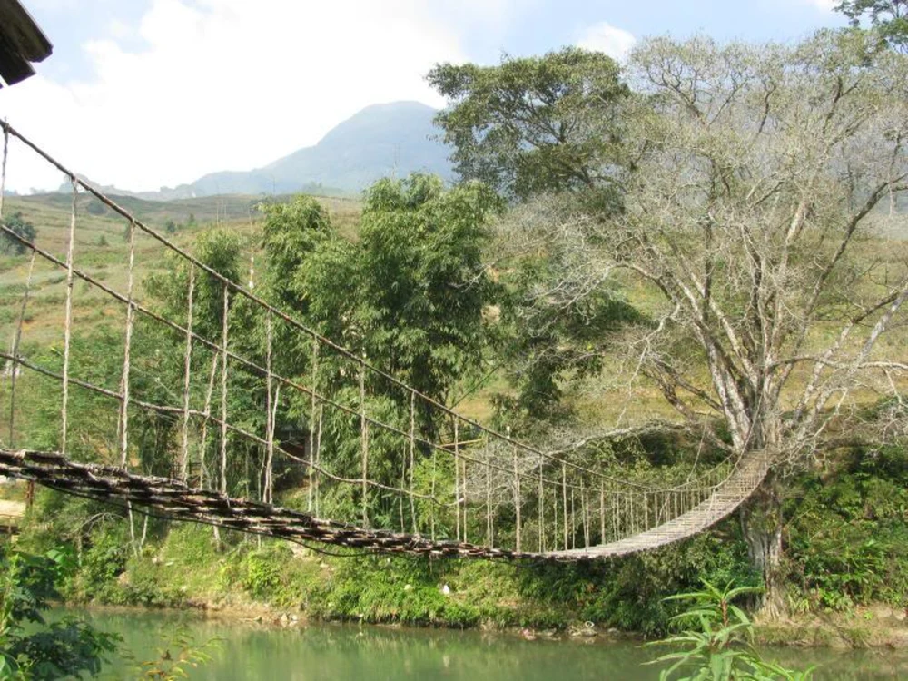 Cloud Bridge, or Rattan Bridge in Ta Van. Photo: Internet