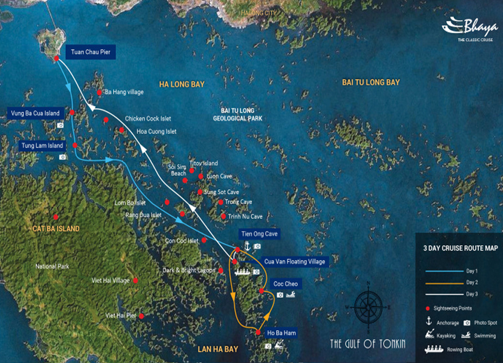 cruise halong bay 3 days 2 nights cruise map bhaya cruise