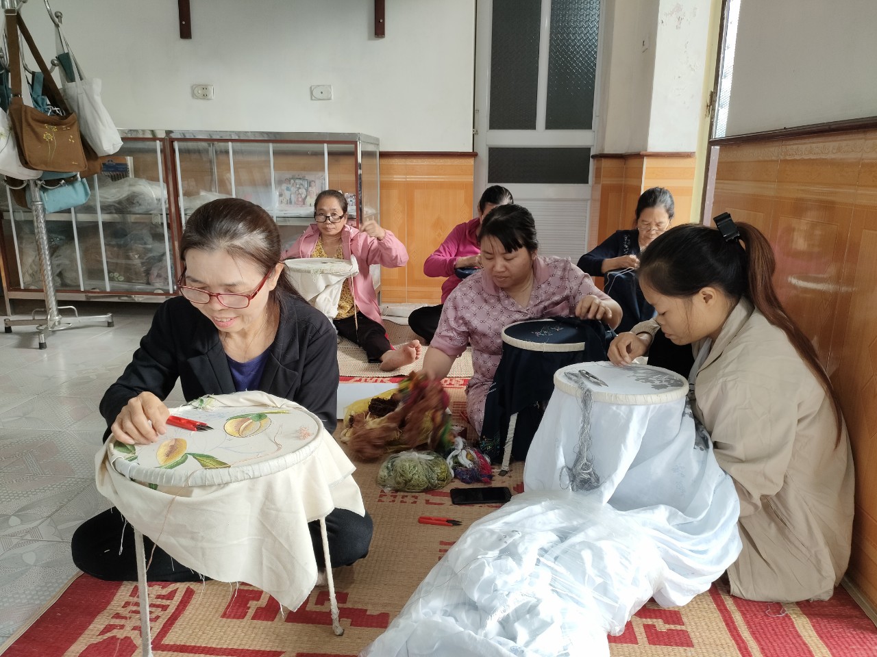Embroidery workshop host by a local artisan in Van Long, Ninh Binh