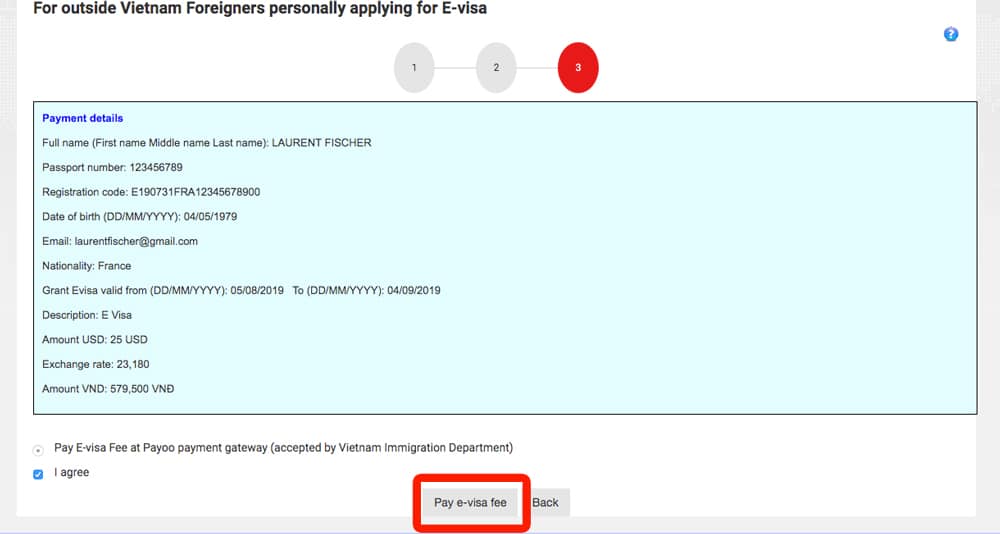 steps to apply for vietnam e-visa