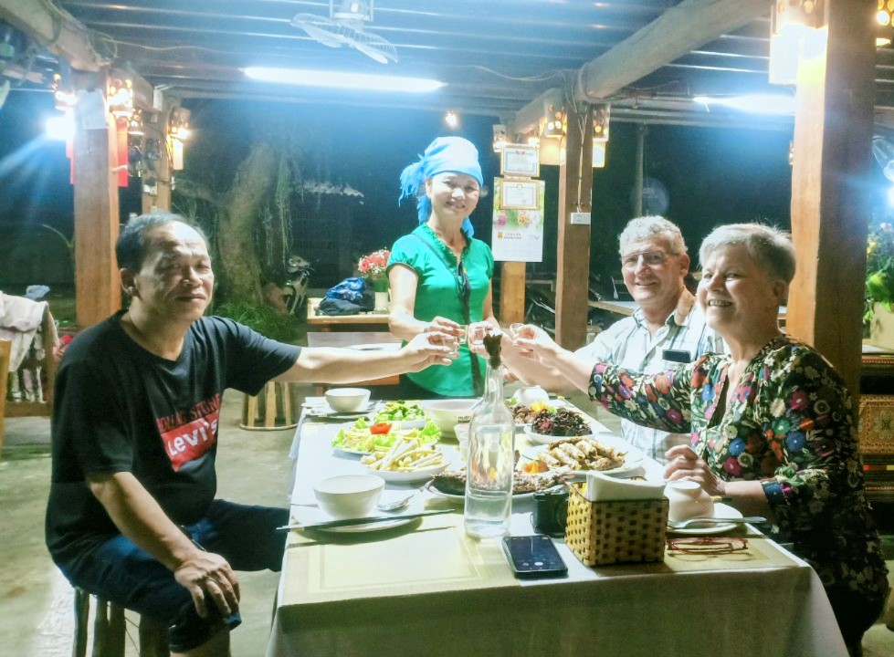 Authentic local dinner experience with local family at a Nghia Lo homestay