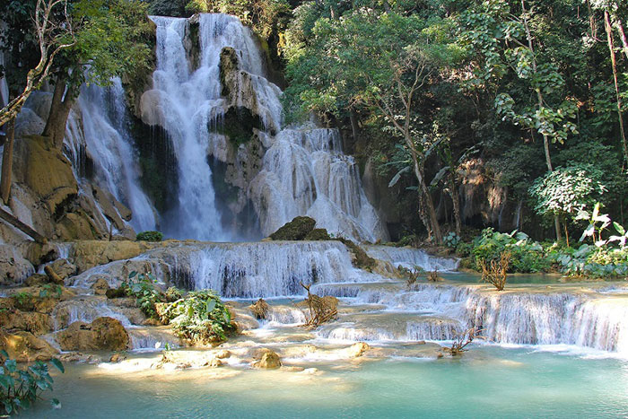 kuang si falls, visit Luang Prabang, Vanvisa at the falls, carpe diem restaurant