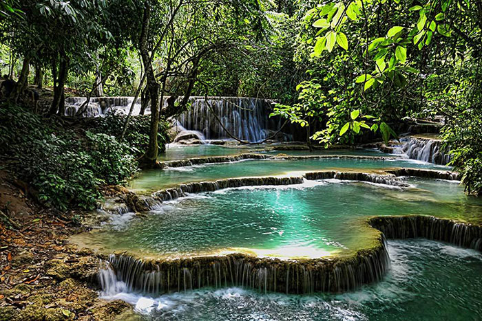 kuang si falls, visit Luang Prabang, Vanvisa at the falls, carpe diem restaurant