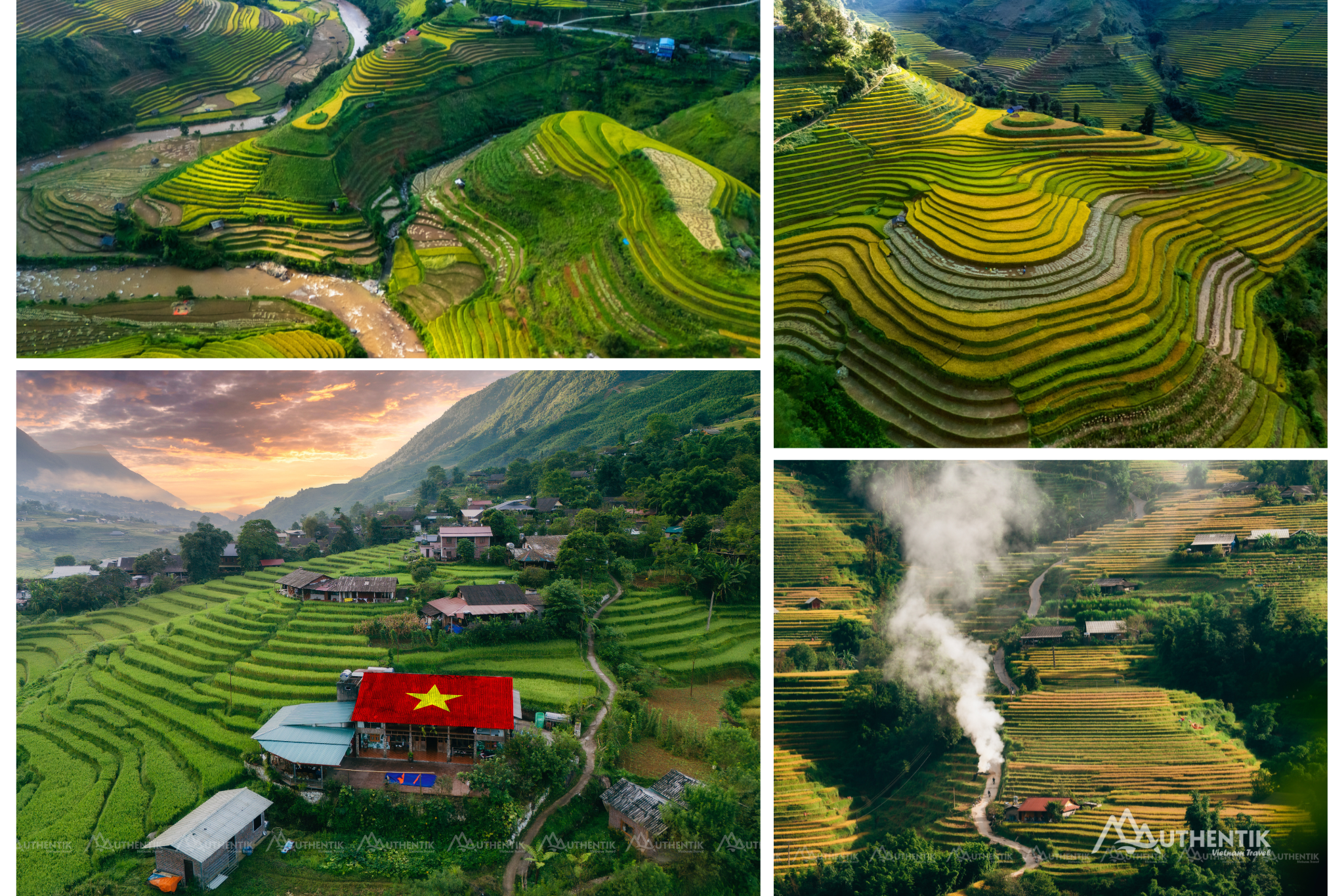 scenic rice terraces in Sa Pa and Mu Cang Chai northern Vietnam
