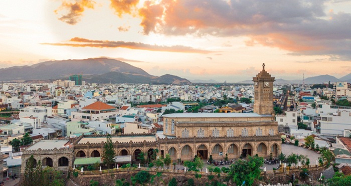 Nha Trang stone cathedral, French architecture, Nui church