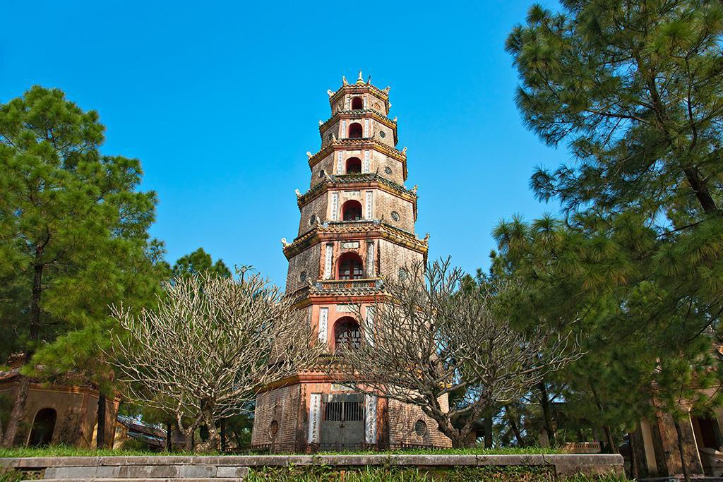 Thien Mu Pagoda overlooking the Huong River in Hue