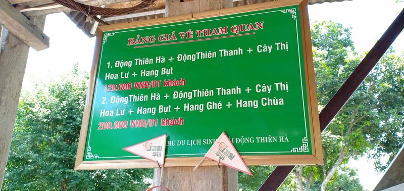 Ticket price for Thien Ha Cave