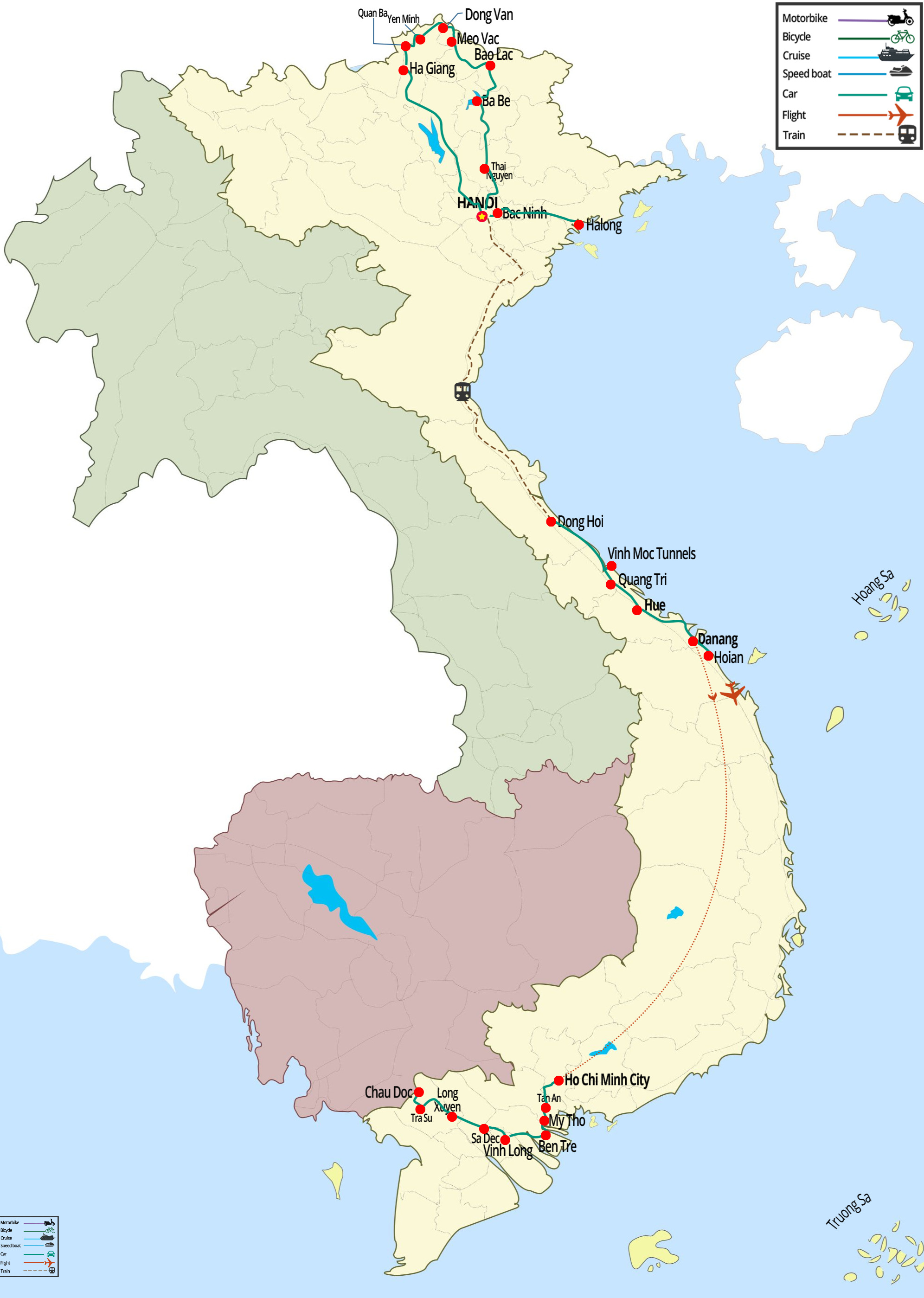 Vietnam tour 3 weeks, Vietnam tour 21 days, Vietnam tour from north to south