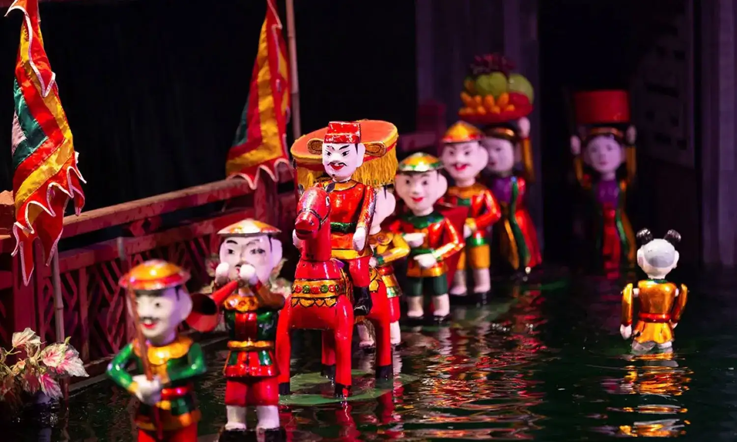 A water puppet show at the Thang Long Water Puppet Theatre, Hanoi