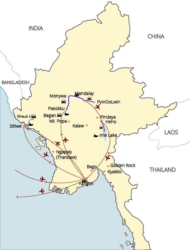 Myanmar discovery in-depth - 18 Days